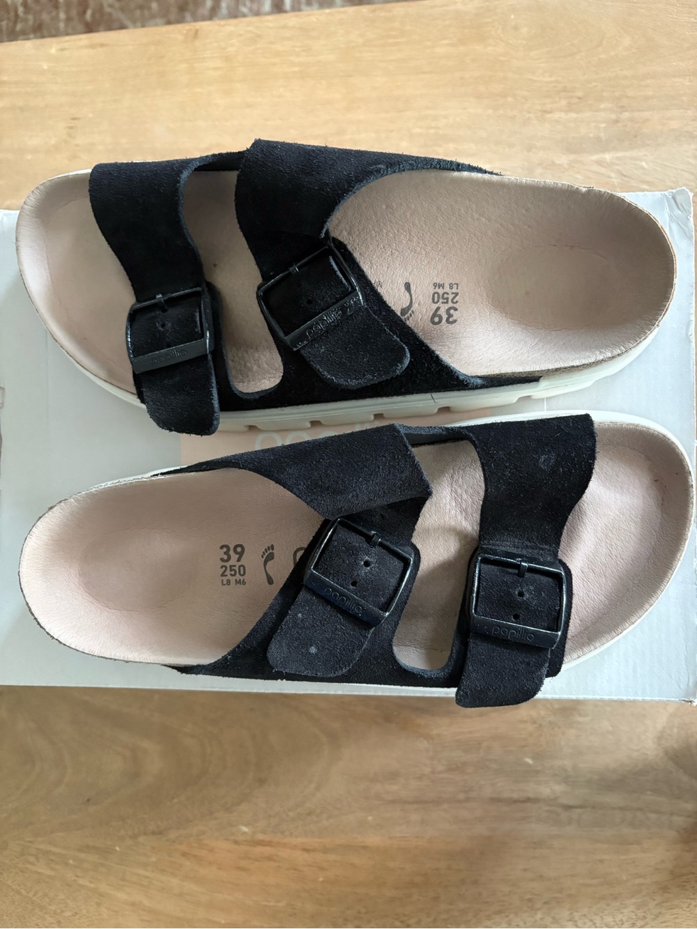 Birkenstock Papillio Black Suede Arizona Chunky  Sandals - Black